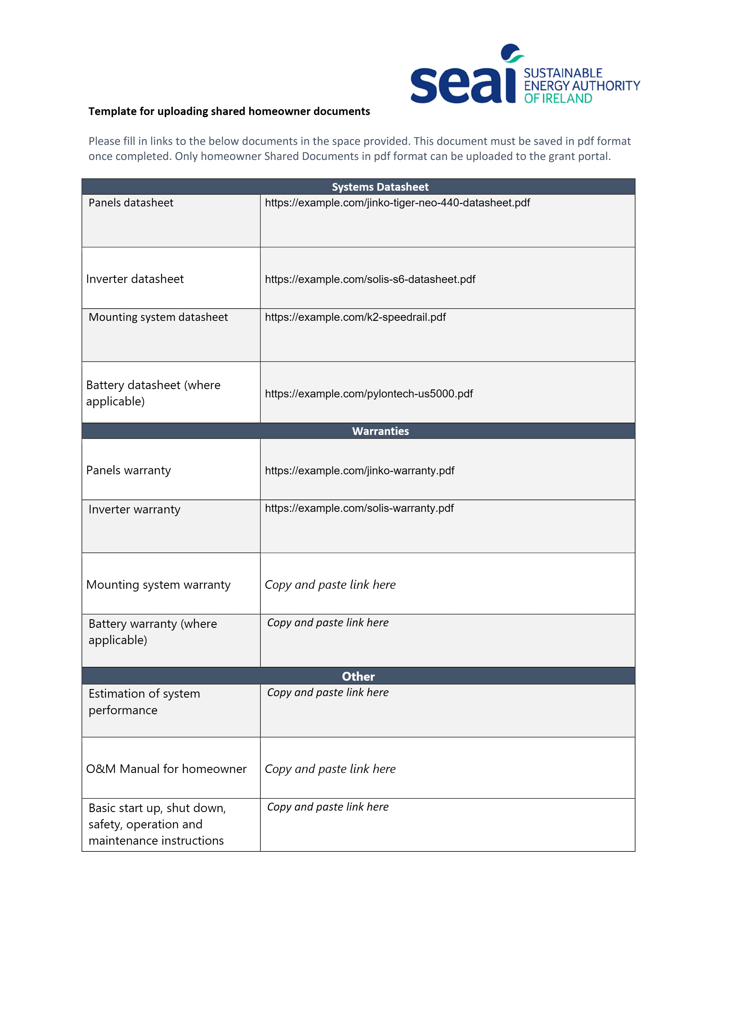 Filled Shared Homeowner Documents generated by GrantDocs